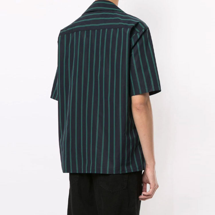 Off-White Mens FW20 Holiday Cuban Collar Short Sleeve Stripe Shirt OMGA130E20FAB0014557