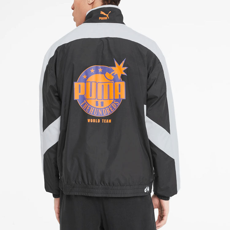 PUMA x The Hundreds Track Jacket 'Black White Orange' 596747-01