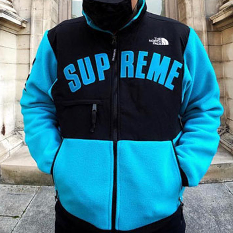 Supreme x The North Face Arc Logo Denali Fleece Jacket 'Black Blue' SUP-SS19-546