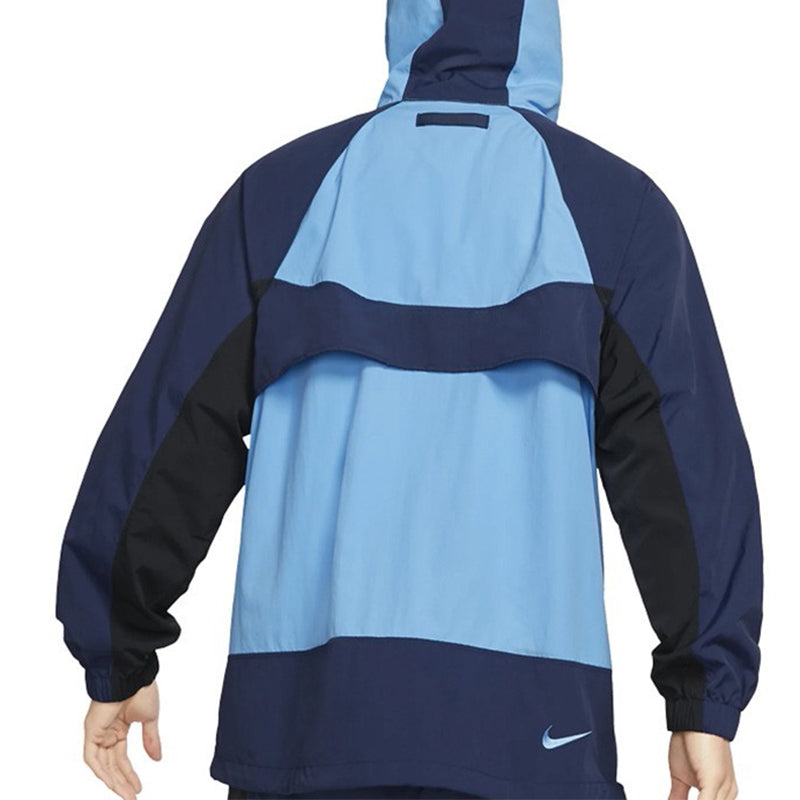 Nike Colorblock Half Zipper Woven Hooded Jacket Blue BV5386-412