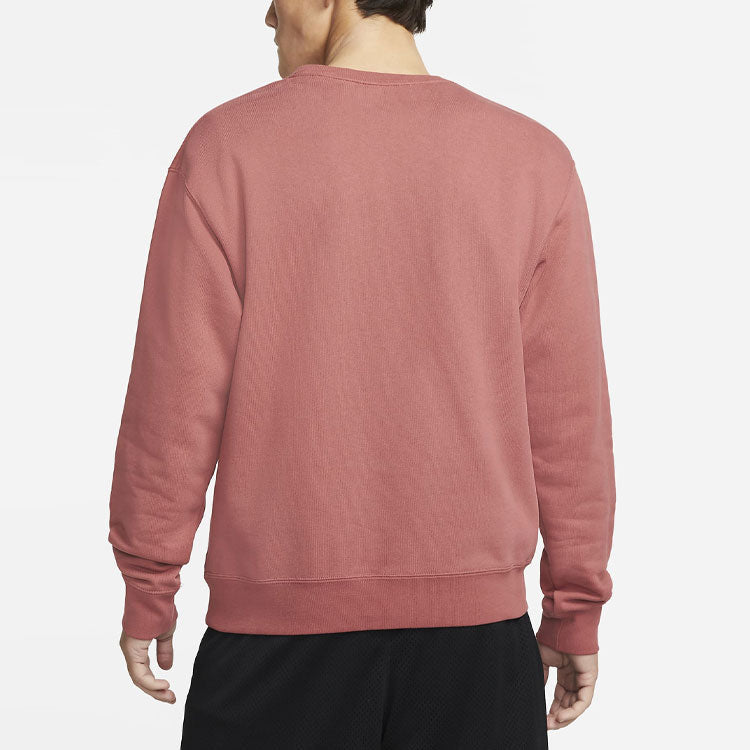 Men's Air Jordan SS22 Printing Fleece Sports Round Neck Wine Red DH9036-691