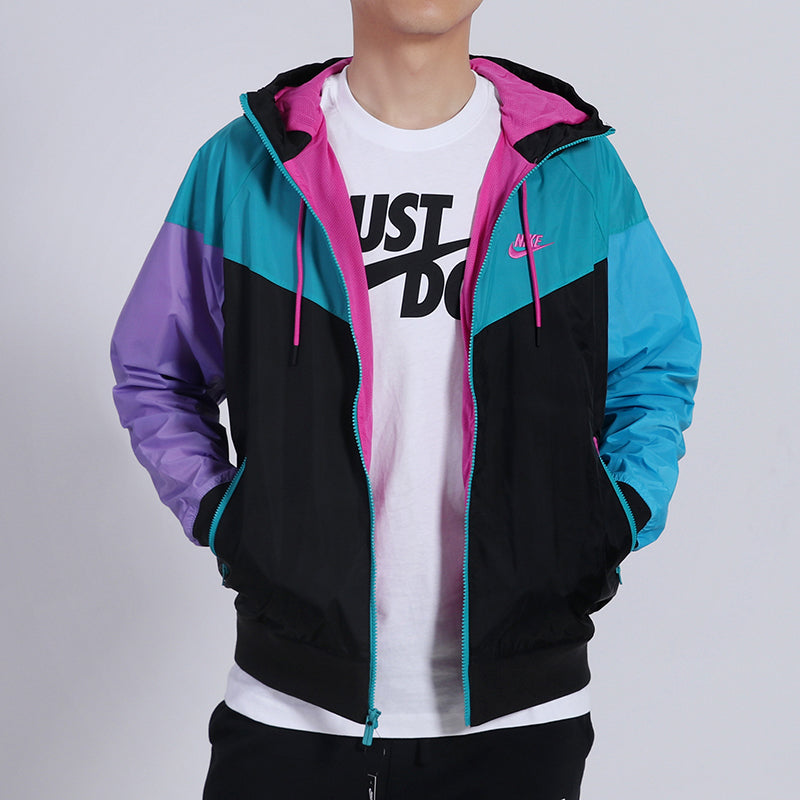 Nike Colorblock Sports windbreaker Breathable Jacket Blue AR2192-012