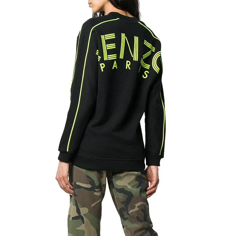 (WMNS) KENZO Logo V neck Sports Hoodie Black F952SW774952-99B