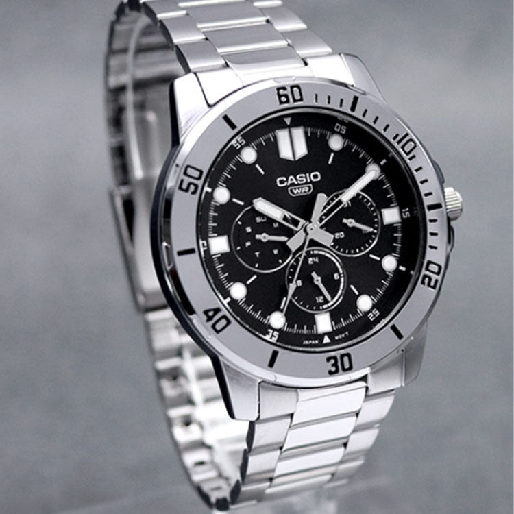 CASIO Sports Quartz Waterproof Mens Black Analog MTP-VD300D-1E