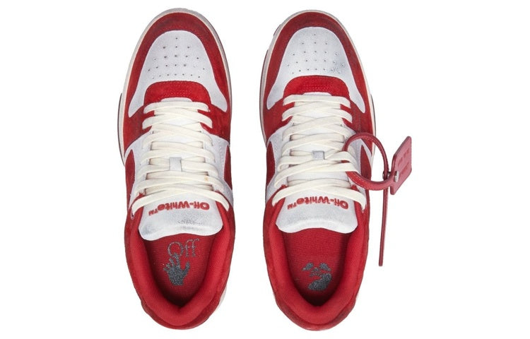 Off-White Out Of Office Vintage Suede 'Red White' OMIA189F22LEA0120125