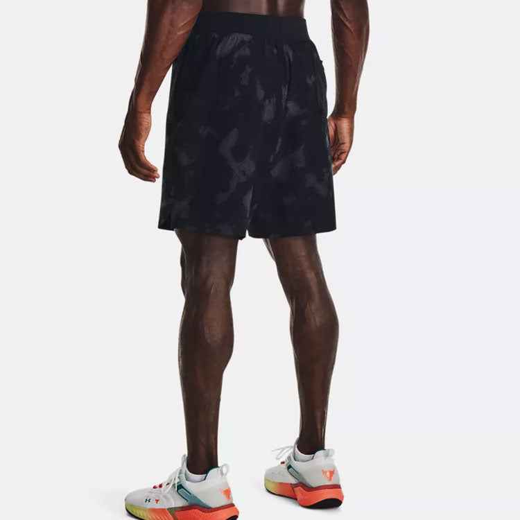Under Armour Project Rock Woven Camo Printed Shorts 'Black' 1377438-001
