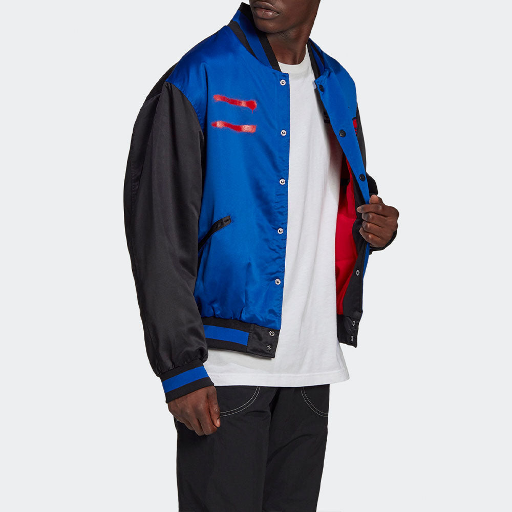 adidas originals Run-dmc Collegiate logo Printing Colorblock Jacket Blue GN5931