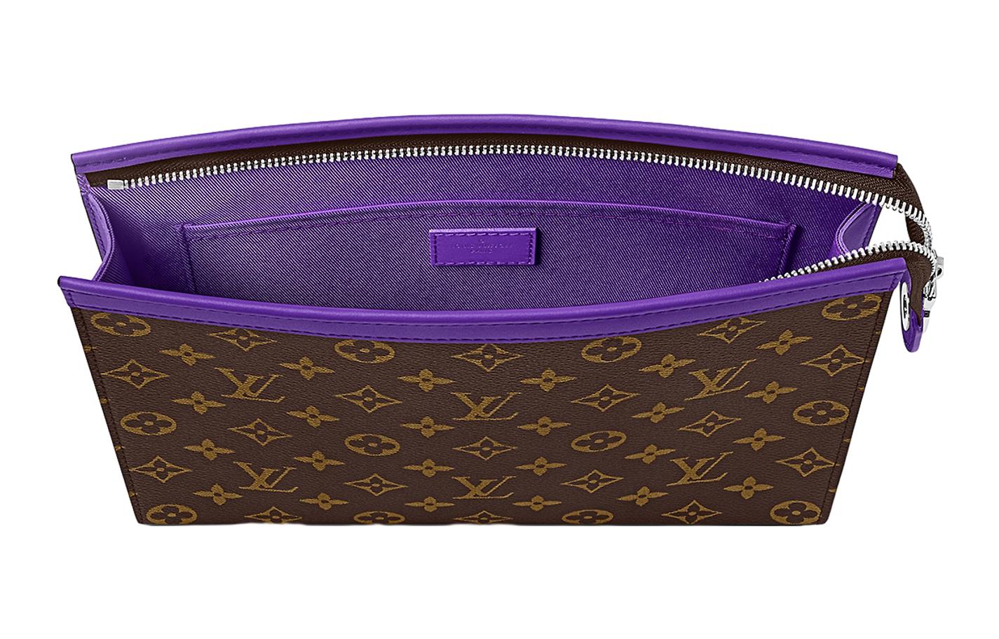 LOUIS VUITTON Pochette Voyage MM Monogram Macassar Canvas 'Violet' M82859