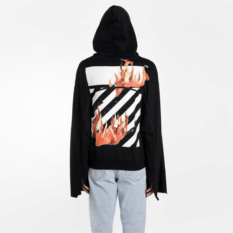 Off-White Diag Fire Back Zip Hoodie OMBB025S181920781088-BK