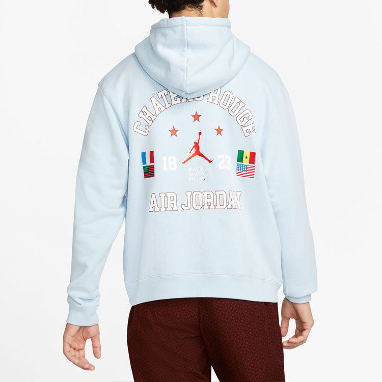 Air Jordan x Maison Chateau Rouge Crossover french terry Alphabet Pattern Printing US Edition Blue DJ9772-447