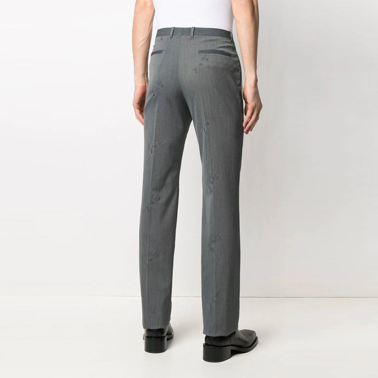 Men's Off-White SS21 Logo Gray Long Pants/Trousers OMCA173R21FAB0010808