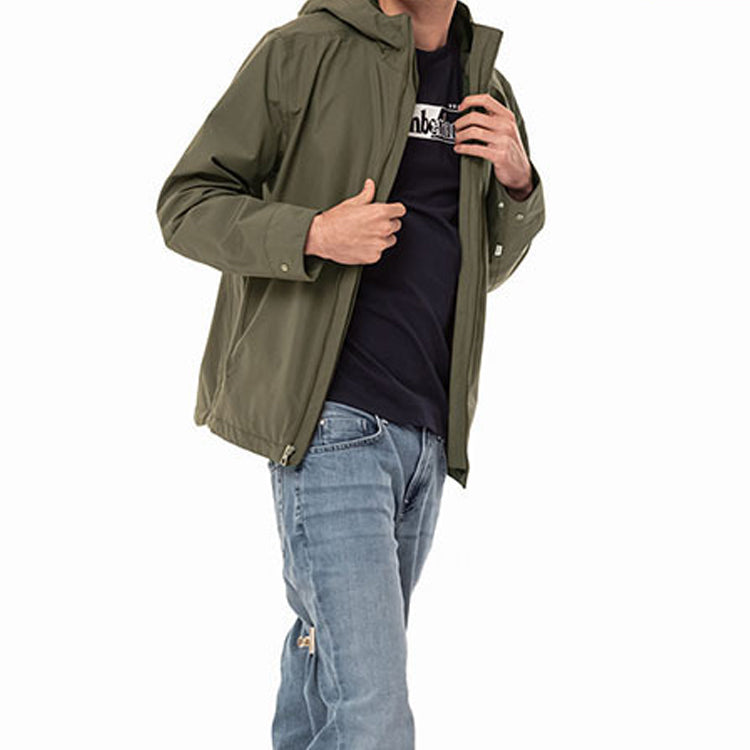 Men's Timberland waterproof Zipper Hooded Jacket Green A29XAA58