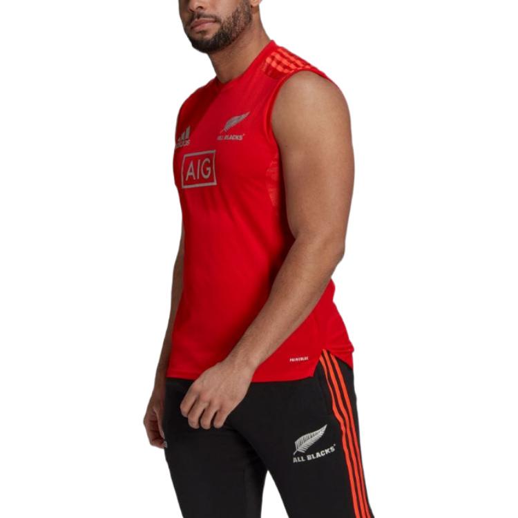 Men's adidas Alphabet Logo Printing Rugby Training Sports Red Vest H46044