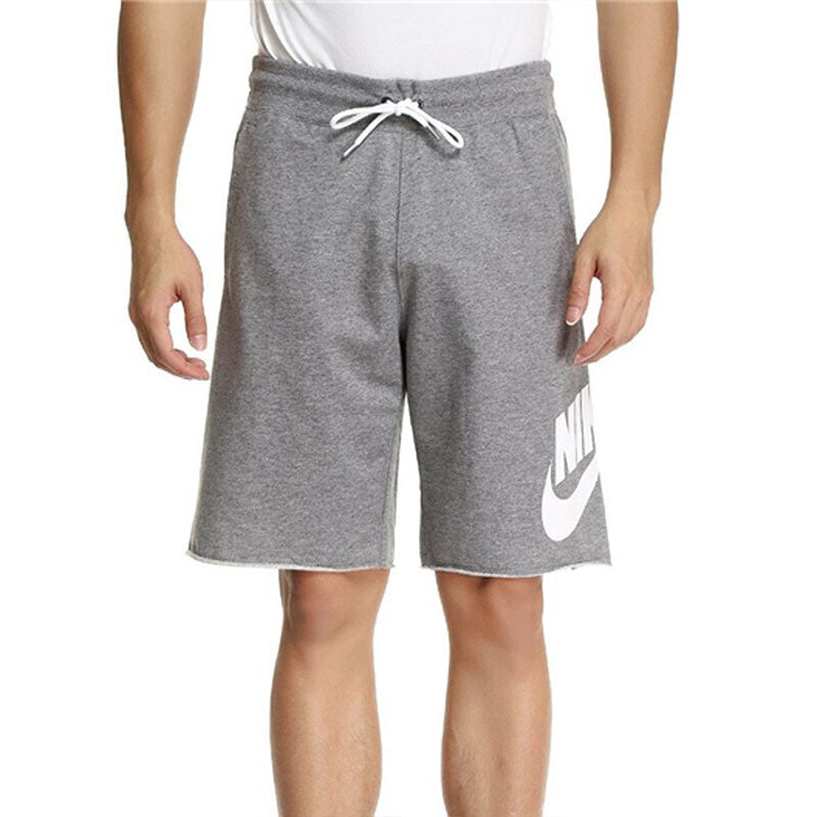 Nike Large Logo Printing Drawstring Sports Shorts Gray AT5268-063