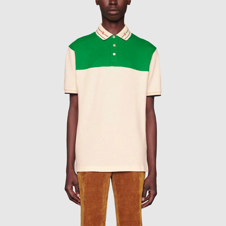 Gucci SS21 Collar Logo Polo 'Bone Green' 645259-XJC6J-9063