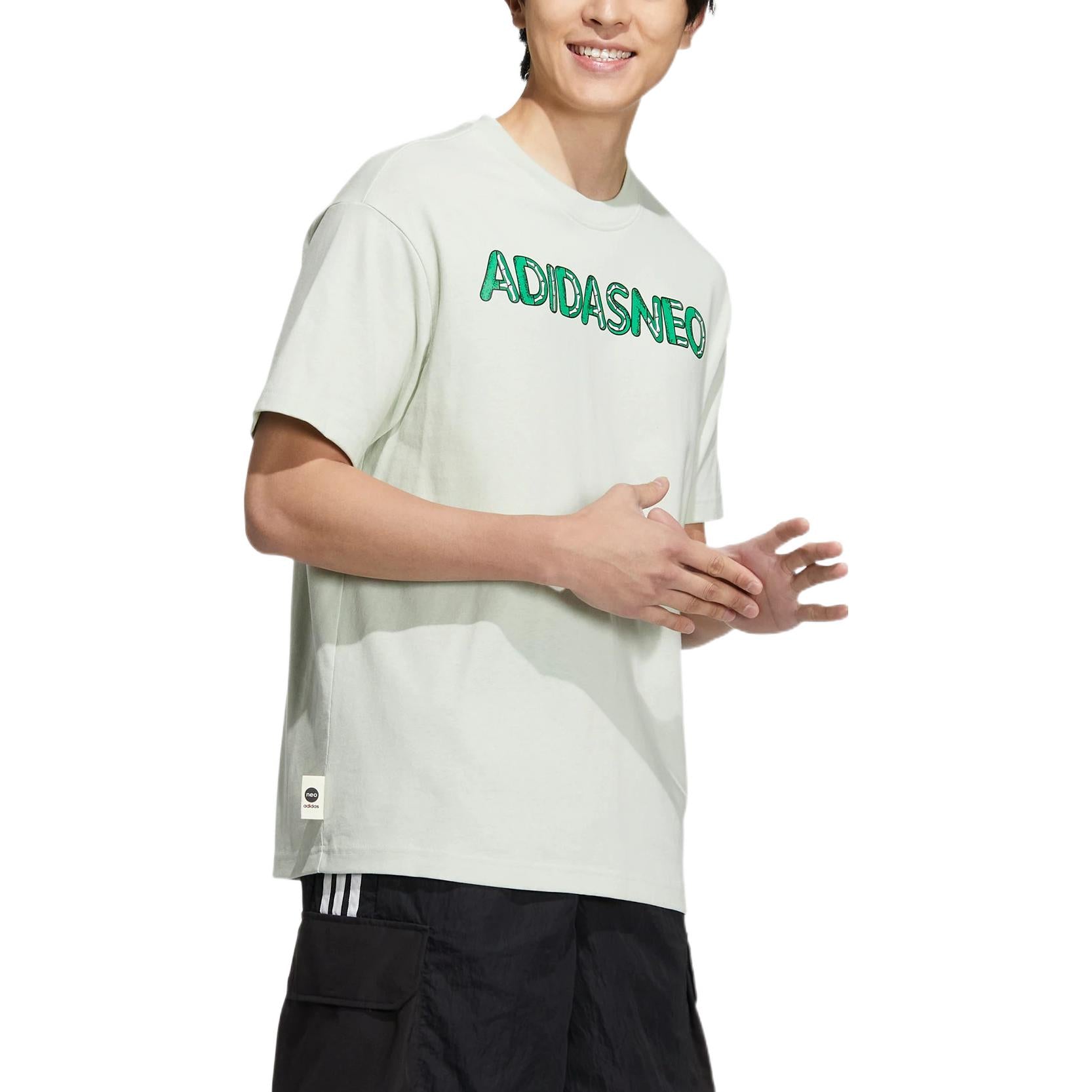 adidas neo x SESAME STREET x JF Crossover Back Printing Pattern Round Neck Short Sleeve Green T-Shirt HM9948