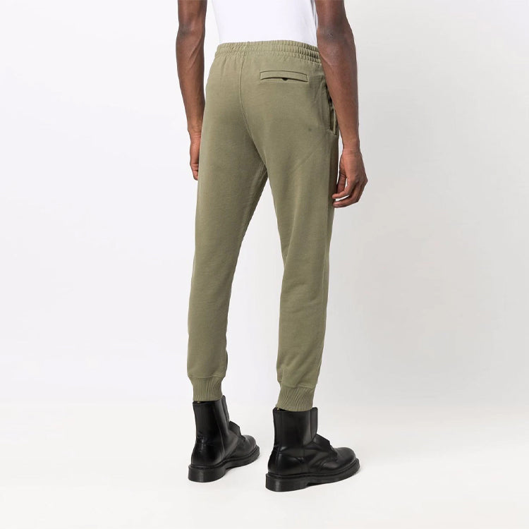 Off-White FW21 Logo Elastic Waistband Straight Sports Long Pants Ordinary Version Dark Green OMCH035F21FLE0015510