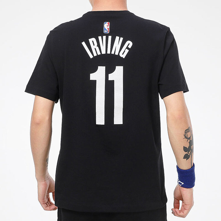 Nike NBA Brooklyn Nets Kyrie Irving Basketball Sports Printing Round Neck Short Sleeve Black CV8505-018