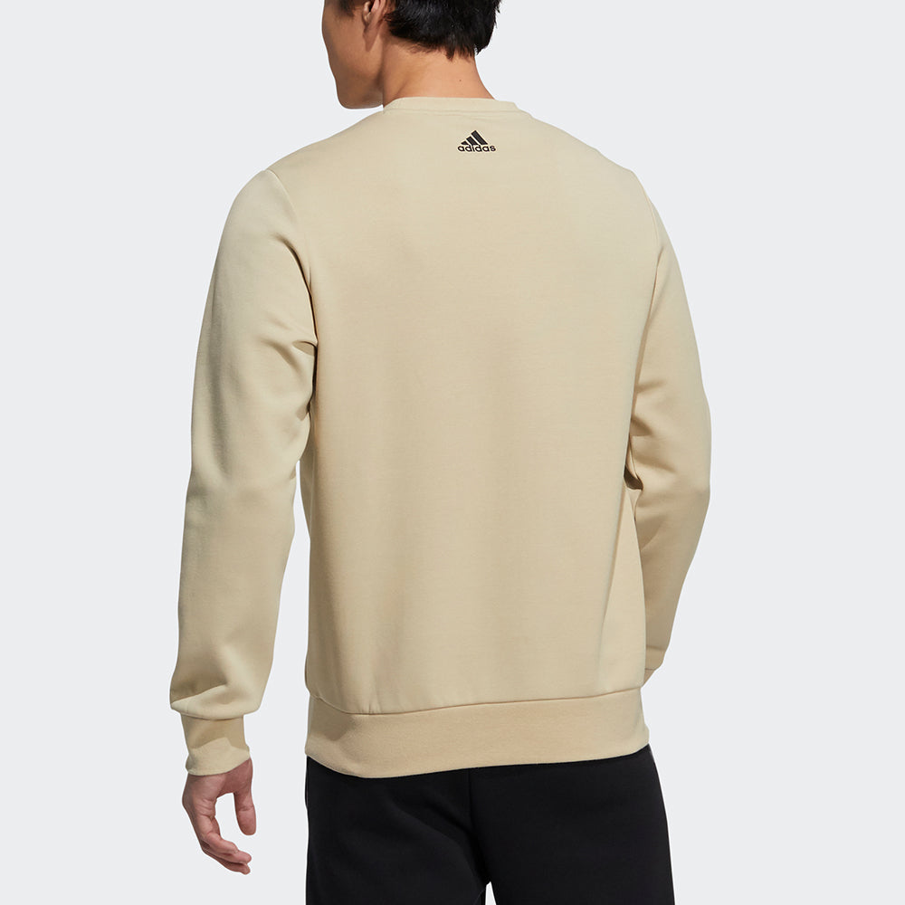 Men's adidas Fi Incamo Swt Camouflage Logo Printing Sports Round Neck Pullover Light Yellow H39331