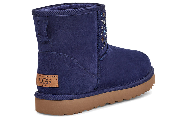 (WMNS) UGG Classic Mini Stud II Rivets Snow Boots Navy 1119101-MDL