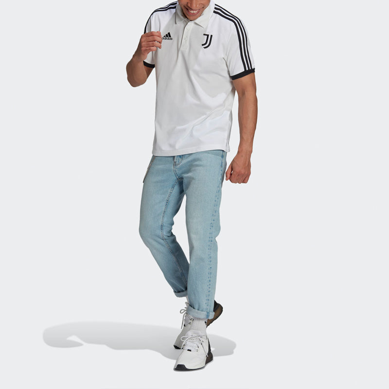 adidas 21-22 Season Juventus Soccer/Football Casual Training Short Sleeve Polo Shirt White GR2932