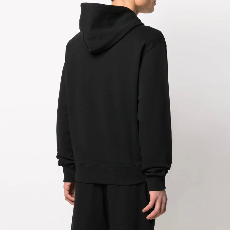 Men's KENZO SS21 Pattern hooded Pullover Long Sleeves Black FB55SW3164XG-99