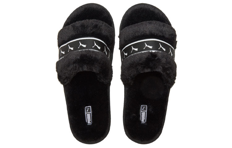 (WMNS) PUMA Fluff Remix Slide 'Black White' 385240-01