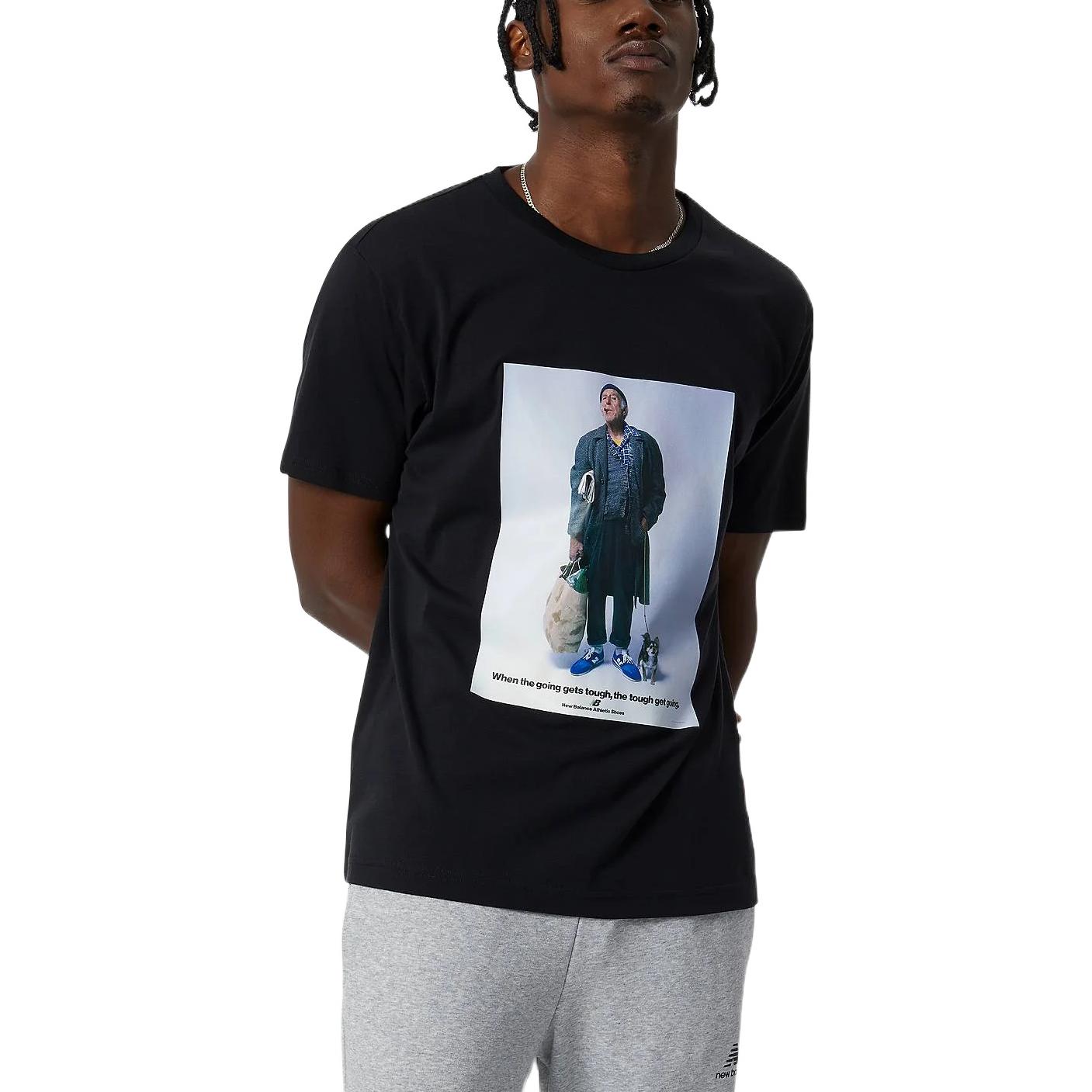 New Balance Essentials Grandpa T-shirt Asia Sizing 'Black' AMT21569-BK