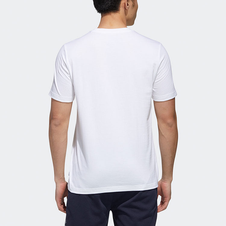 adidas neo x Yellow Crossover Logo Printing Round Neck Short Sleeve White GP5905