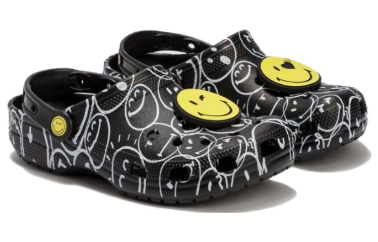 (WMNS) Crocs Smiley World Classic Clogs 'Black White Yellow' 873137