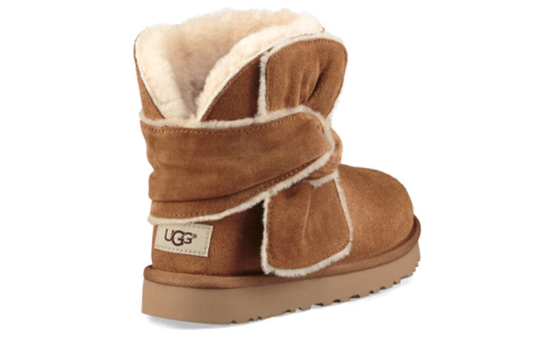 (WMNS) UGG Mini Spill Seam Bow Lacing Fleece Lined Brown 1095701-CHE