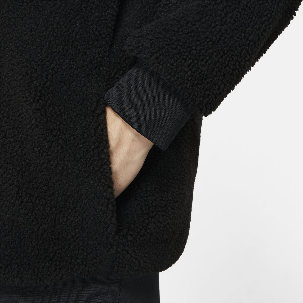 Nike Big Swoosh Reversible Boa Jacket Asia Sizing 'Black White' BQ6546-011