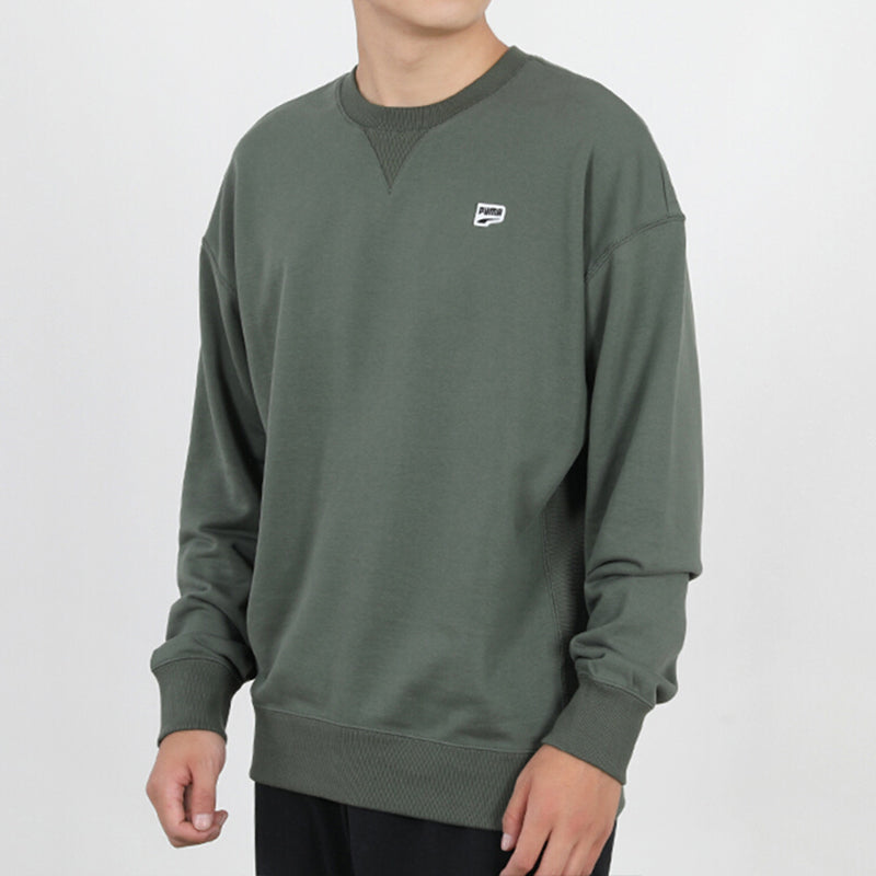 PUMA Downtown Crewneck Sweatshirt 'Green White' 599173-64