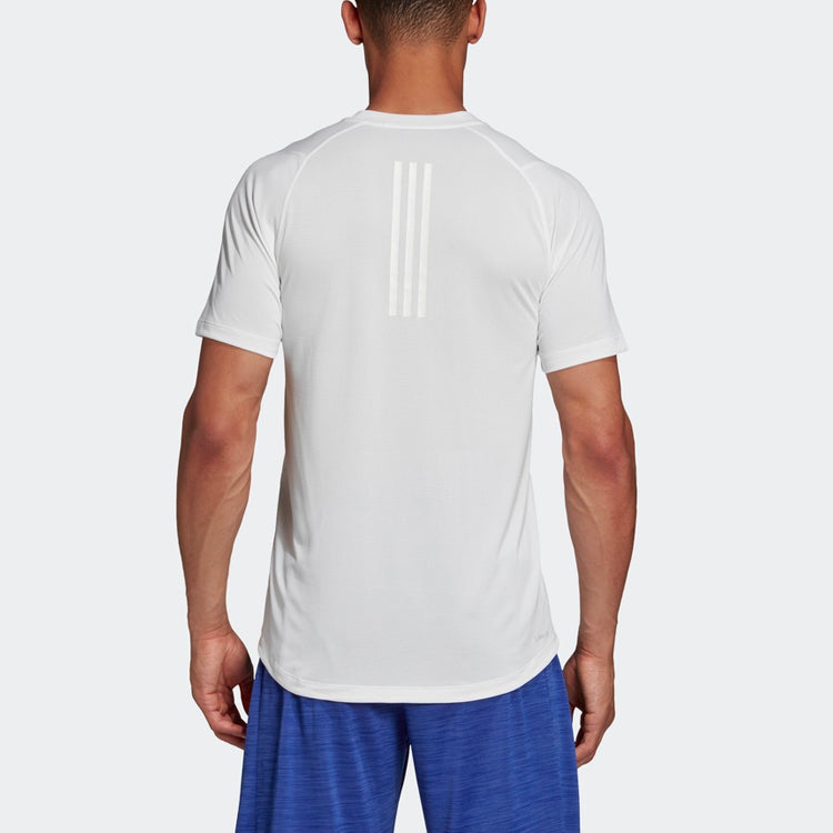 adidas Sports Training Pullover Round Neck Short Sleeve White DX0792