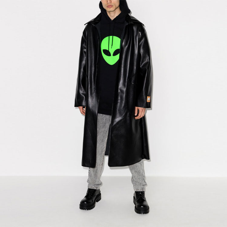 Men's Balenciaga SS21 Alien Logo Printing Thicken Printing Classic Black 641679TJV959113