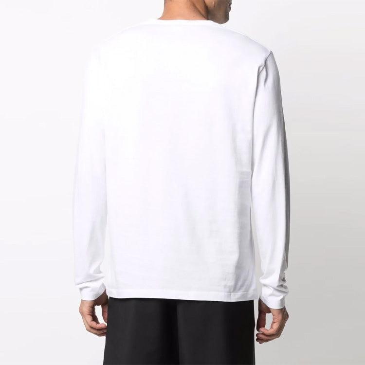 Men's Alexander McQueen Skeleton Printing Round Neck Long Sleeves White 631382-QPZ86-0900