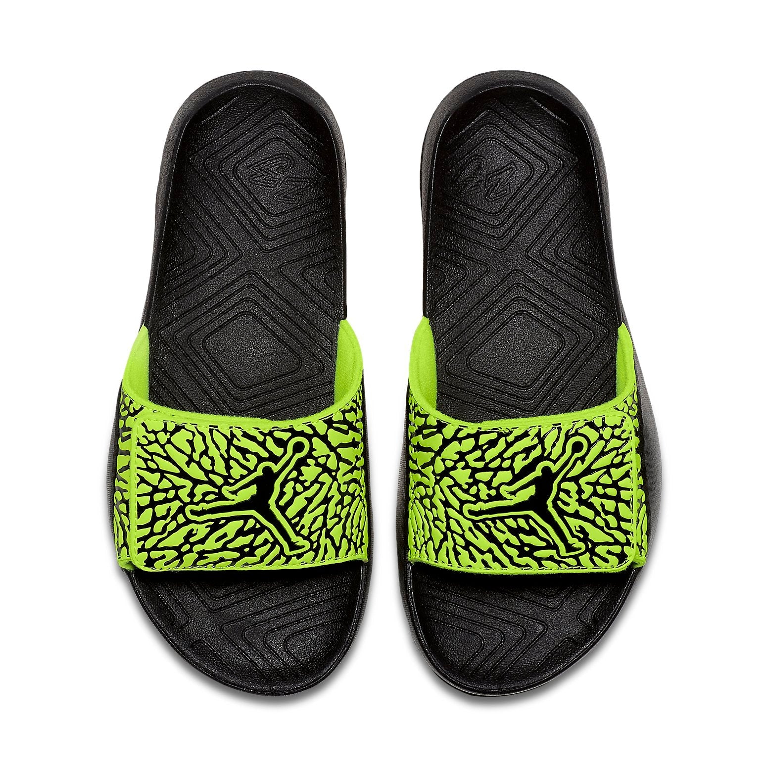 (GS) Air Jordan Hydro 7 V2 Burst Crack Black Yellow Slippers 'Black Yellow' BQ6291-700