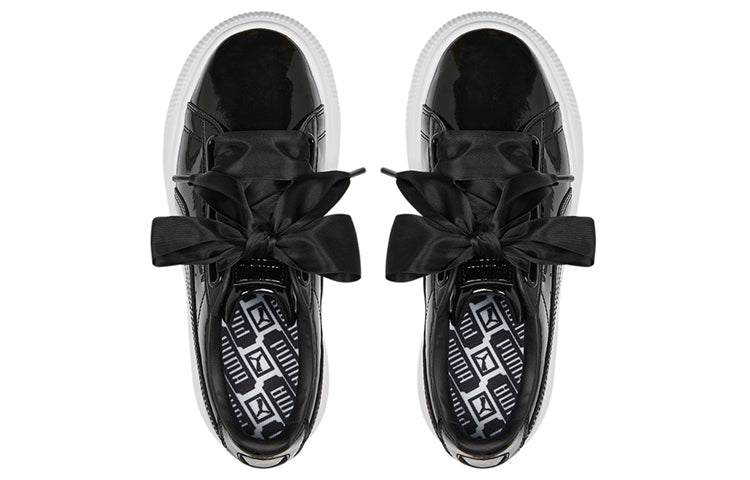 (WMNS) PUMA Suede Mayu Heart Patent 'Black White' 385967-02