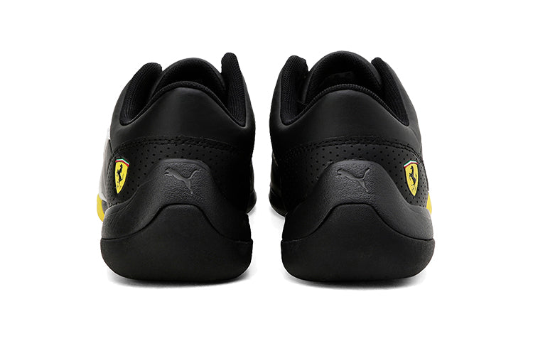 PUMA Ferrari Kart Cat Iii Youth Low Top Running Shoes Black/White/Yellow 306425-05
