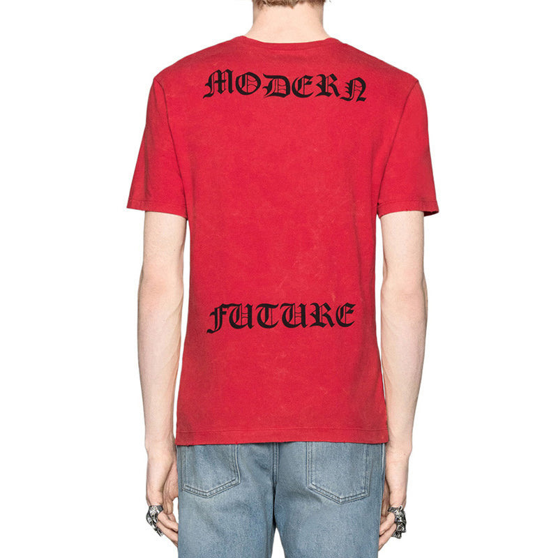 Gucci Tiger Head Pure Cotton Short Sleeve Red 442670-X5U16-6600
