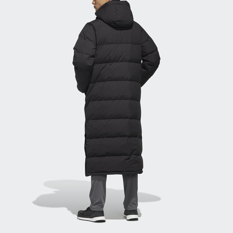 adidas Xplr Dwn Bench Stay Warm Solid Color mid-length hooded down Jacket Black FJ9241