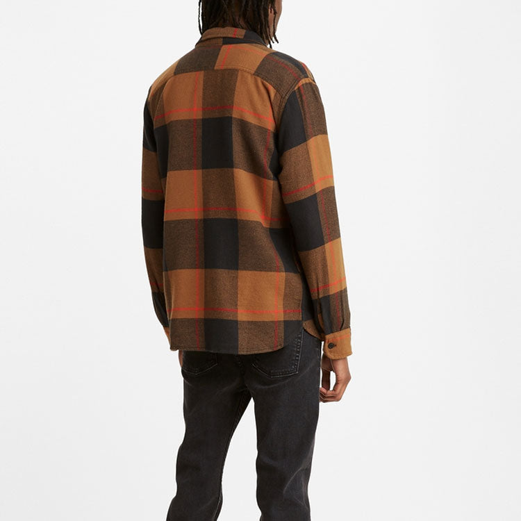 Men's Levis Pocket Plaid Long Sleeves Shirt Colorblock 19587-0137