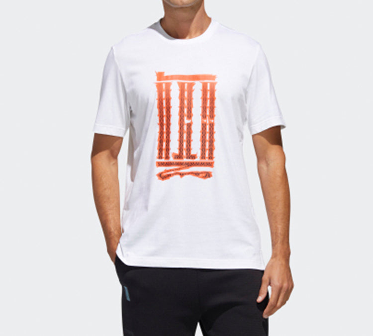adidas Series Athleisure Casual Sports Short Sleeve White GL8192