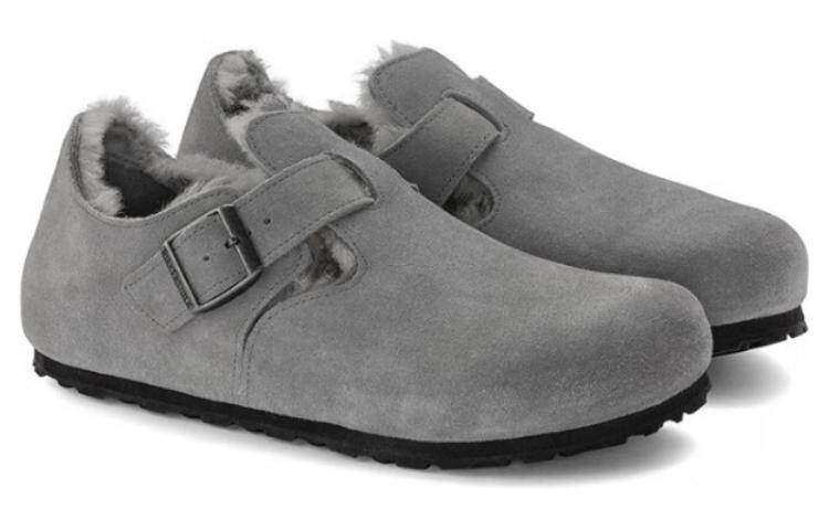 Birkenstock London Shearling Suede Leather 'Whale Grey' 1020581