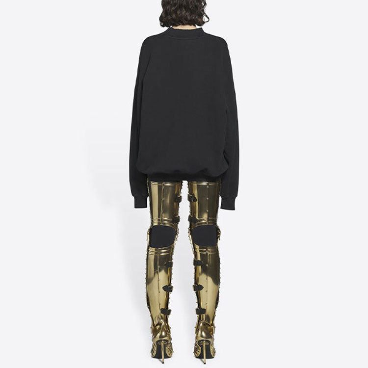 Balenciaga Unisex FW21 Free Printing Round-neck Sweatshirt Black 652981TKVD41070