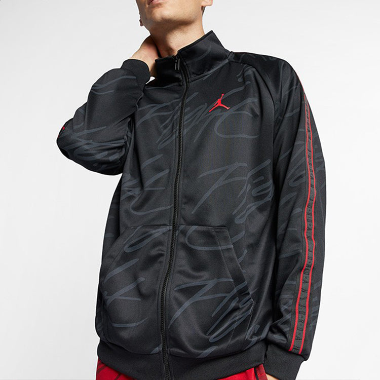 Air Jordan Jumpman Stand Collar Athleisure Casual Sports Knit Jacket Black AR4461-010
