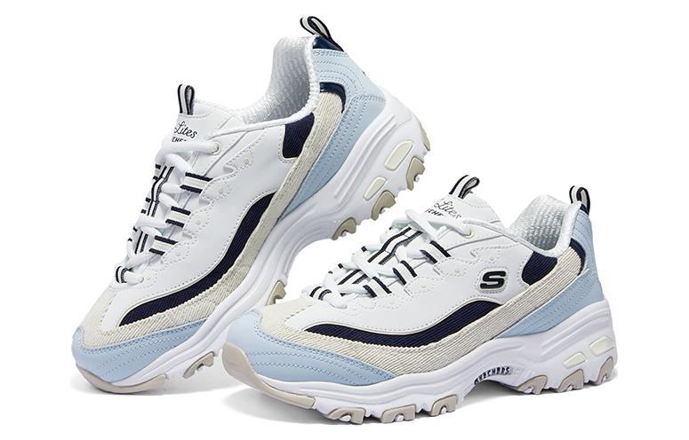 (WMNS) Skechers D'Lites Varsity Spirit Shoes 'White Blue Black' 896276-BLMT