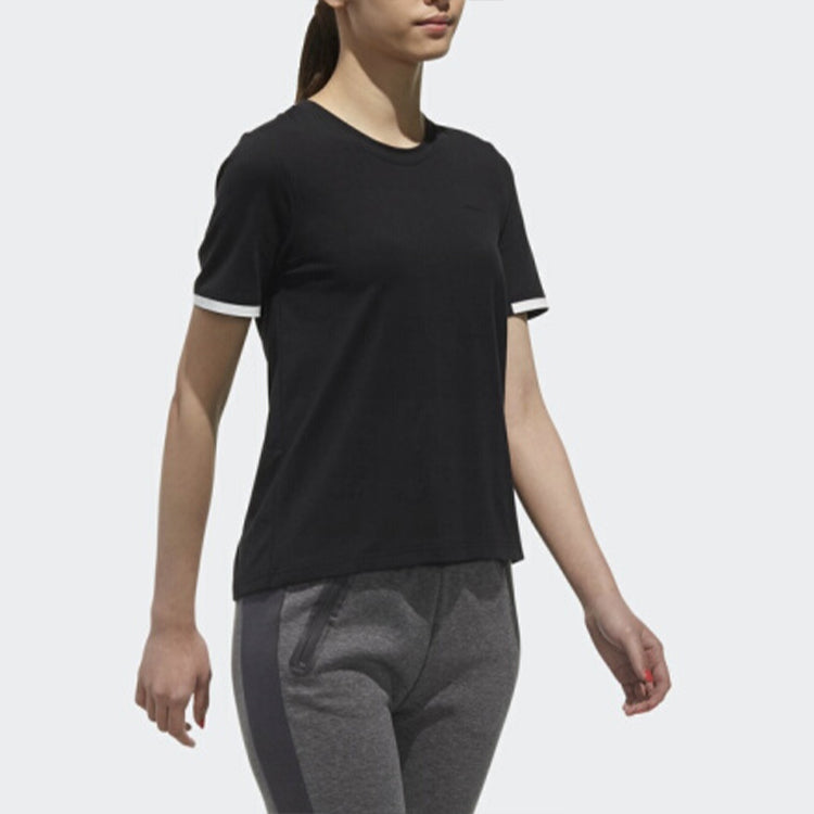 (WMNS) adidas neo CS CONT TEE 3 Short Sleeve Tops Black DN7394