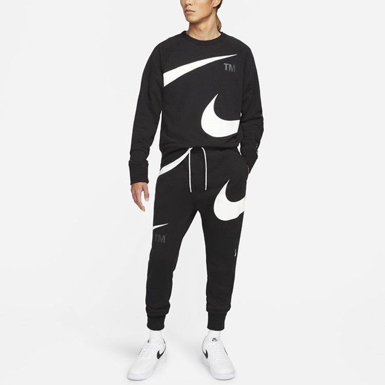 Men's Nike Large Logo Lacing Knit Bundle Feet Sports Pants/Trousers/Joggers Autumn Black DD6092-010