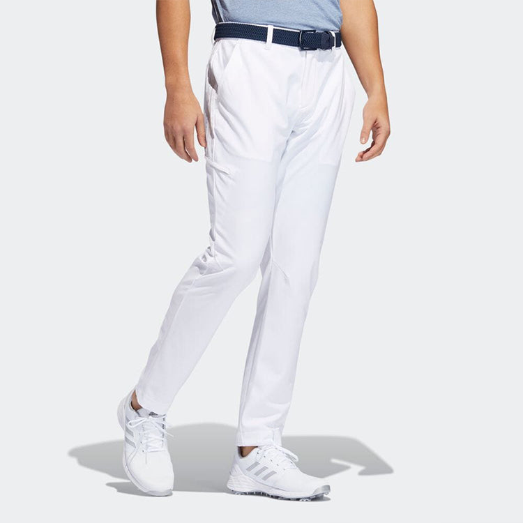 Men's adidas Solid Color Slim Fit Straight Casual Pants/Trousers White HA6231